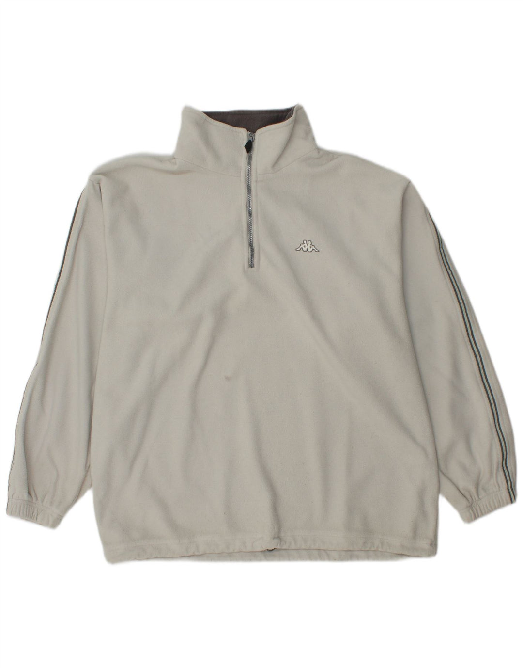 Kappa Mens Zip Neck Fleece Jumper Grande Off White Poliéster