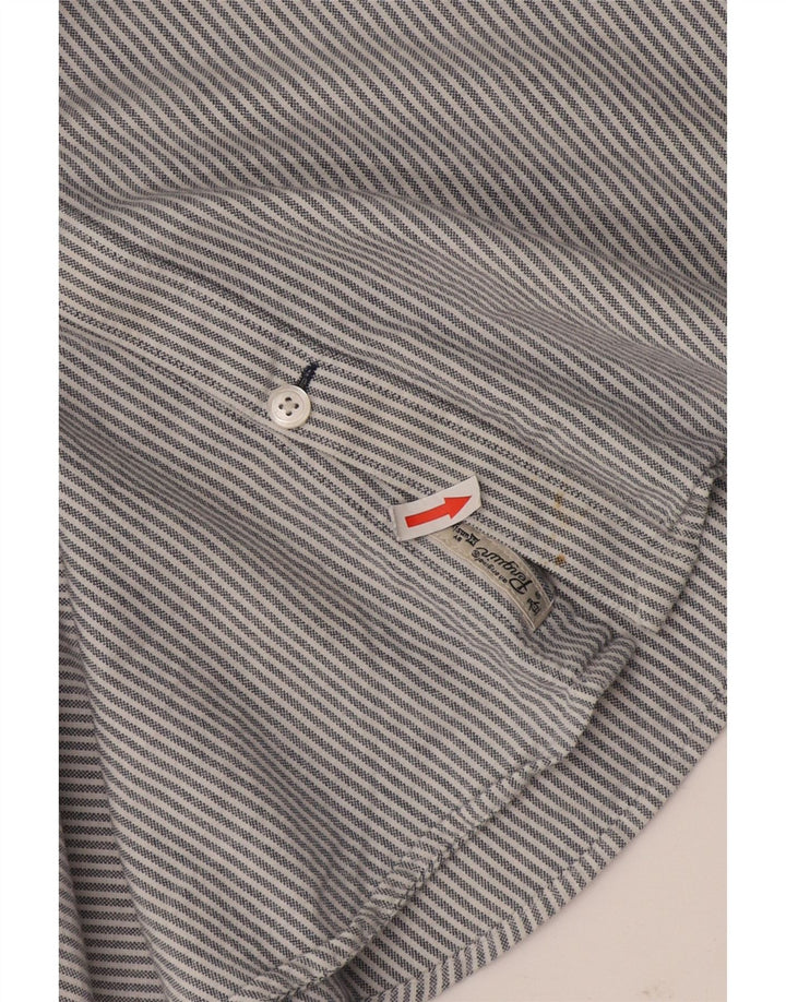 Camisa masculina Penguin Heritage Slim Fit grande listra cinza
