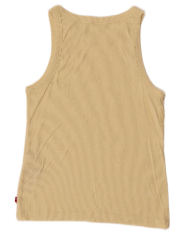 Levi's Womens Vest Top UK 12 Medium Yellow Modal