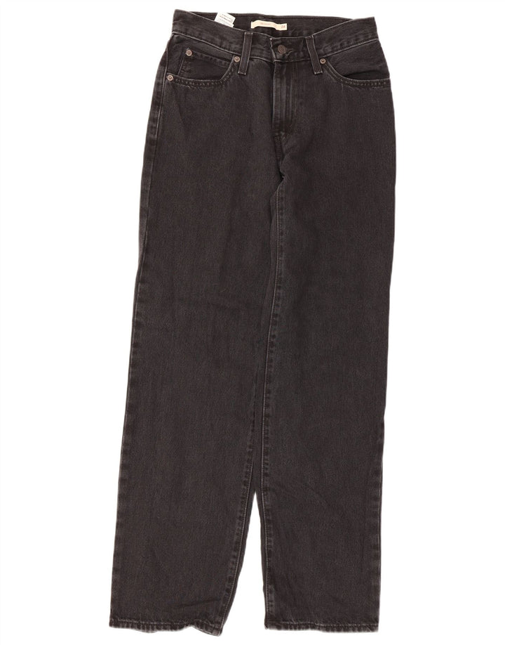 Calça jeans larga feminina Levi's W24 L31 algodão preto