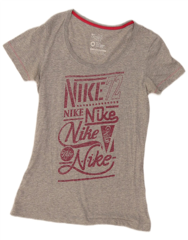 Camiseta feminina Nike Slim Fit Graphic UK 12 cinza médio manchado