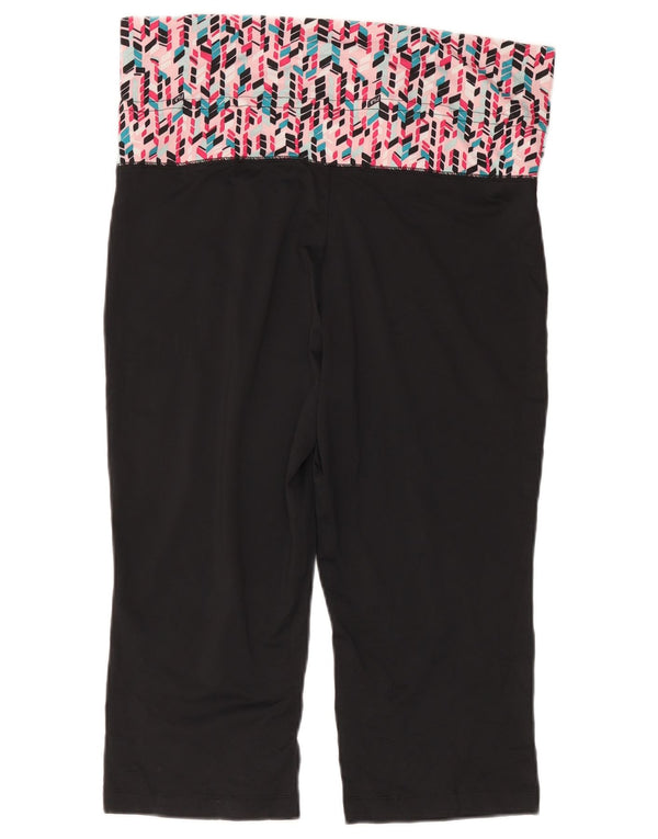 Fila Womens Capri Leggings UK 16 Grande Poliéster Geométrico Preto