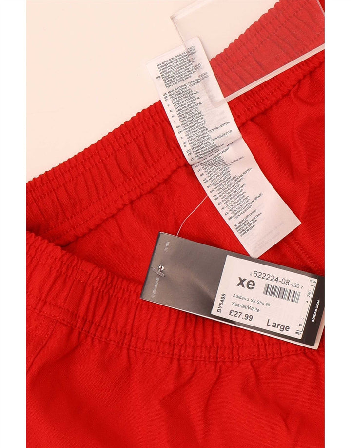Shorts esportivos masculinos Adidas grande poliéster vermelho