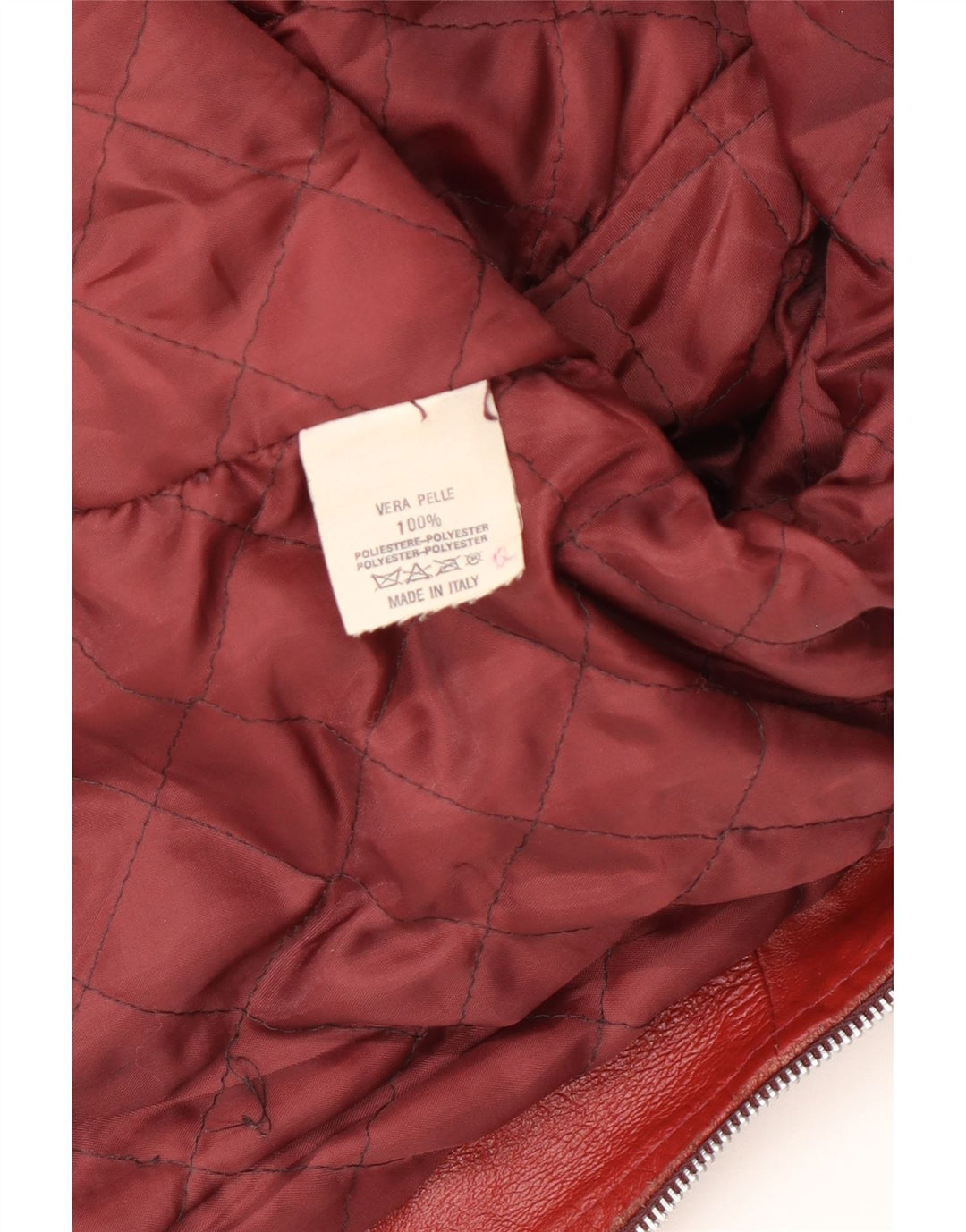 Jaqueta de couro feminina vintage UK 14 vermelho médio
