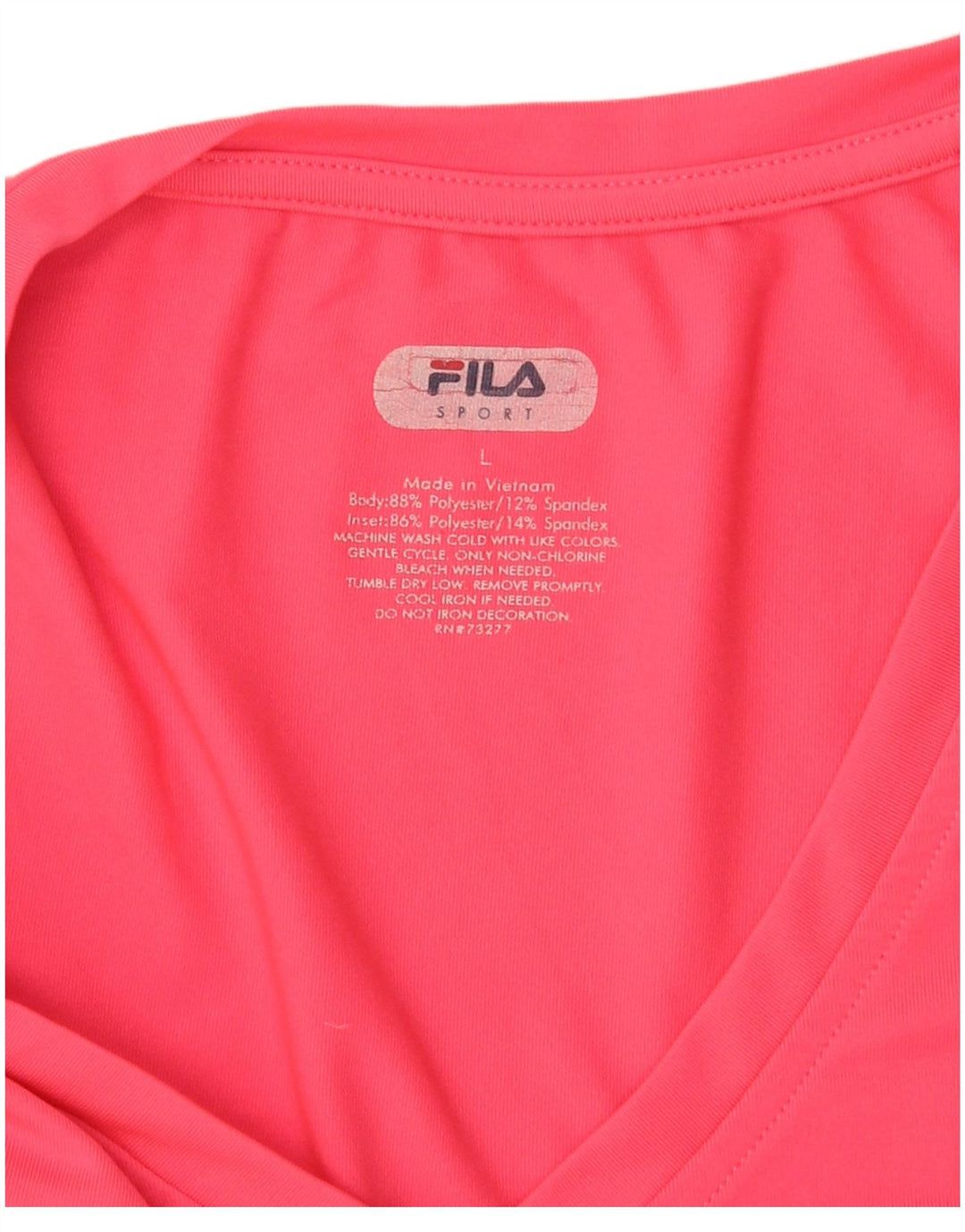 FILA Top Feminino Manga Longa UK 16 Grande Poliéster Rosa