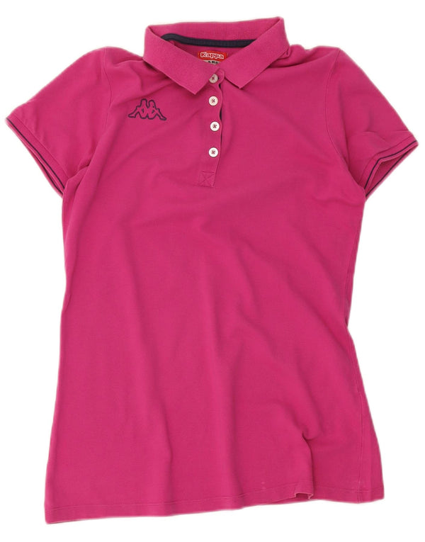 Camisa polo feminina Kappa UK 14 grande algodão rosa