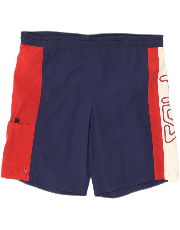 Shorts de natação masculino Fila Graphic IT 52/54 grande bloco colorido azul marinho