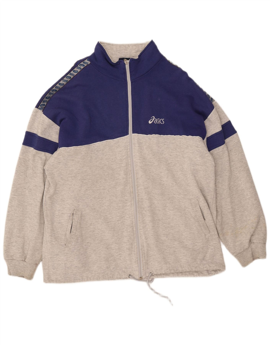 ASICS Mens Graphic Tracksuit Top Jaqueta XL Cinza Colorblock