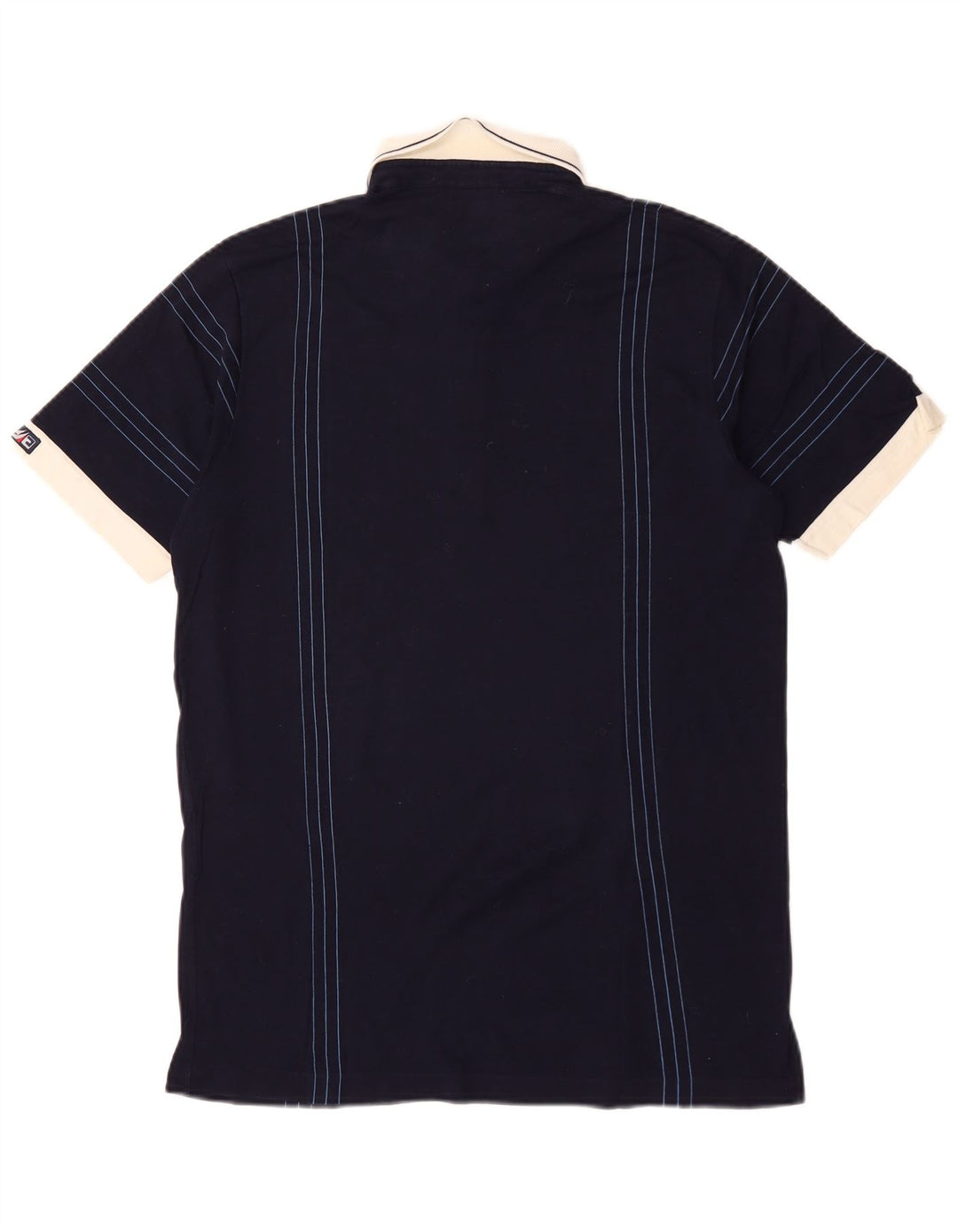 Camisa polo masculina Cagi grande listrada azul marinho
