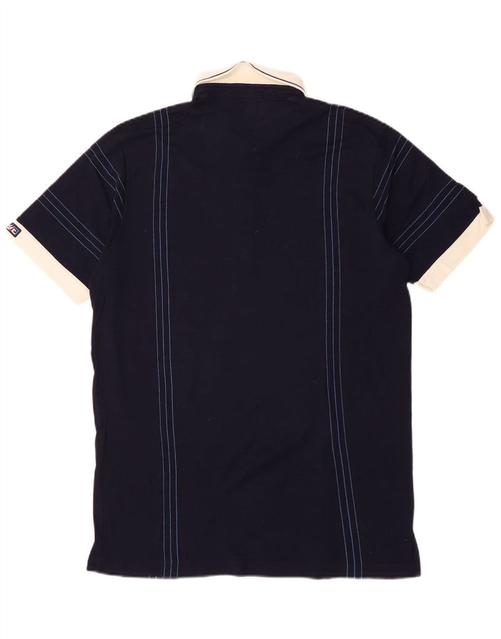 Camisa polo masculina Cagi grande listrada azul marinho