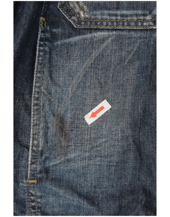 Jaqueta jeans feminina Gas UK 14 grande algodão azul