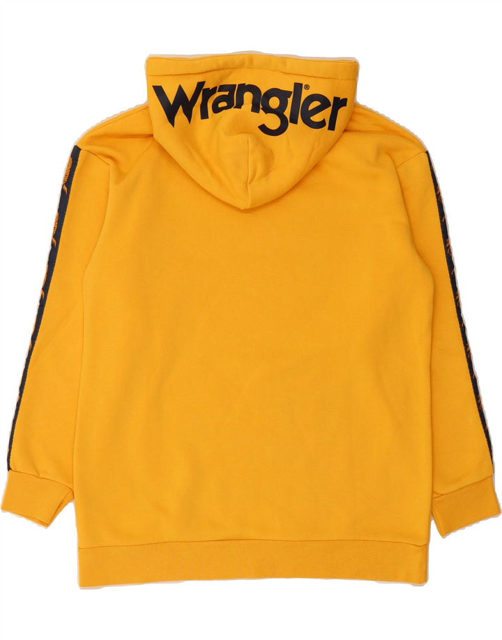 WRANGLER Mens Graphic Hoodie Jumper Small Yellow Cotton Vintage Wrangler and Second-Hand Wrangler from Messina Hembry 