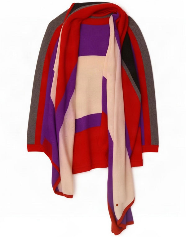 Gianfranco Ferre Suéter cardigan assimétrico feminino IT 38 XS multicolorido