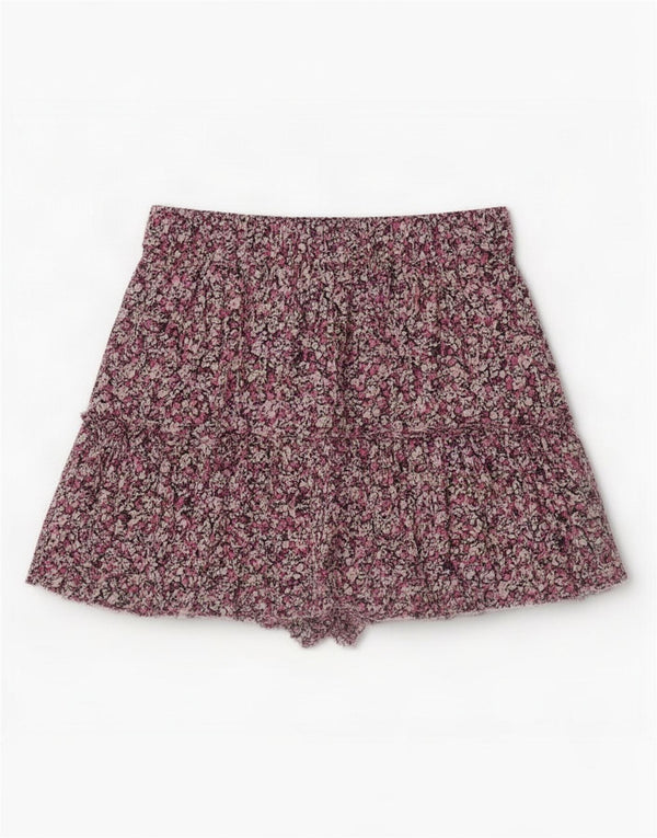 Zara Shorts feminino casual pequeno W26 roxo floral