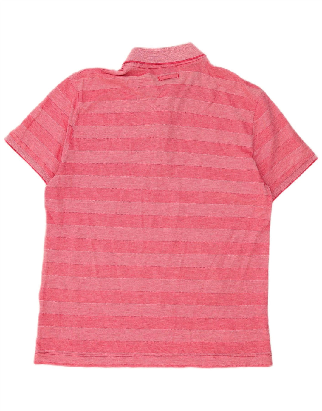 Camisa polo masculina Hugo Boss Regular Fit algodão listrado rosa médio