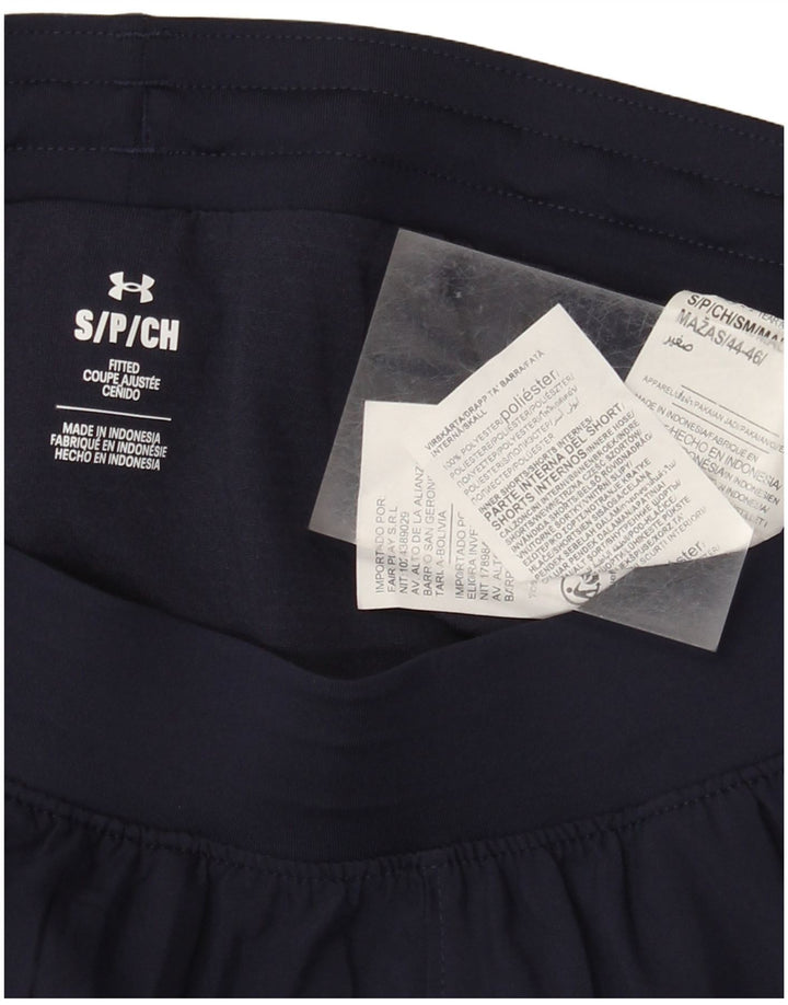 Shorts esportivos femininos Under Armour UK 10 poliéster azul marinho pequeno
