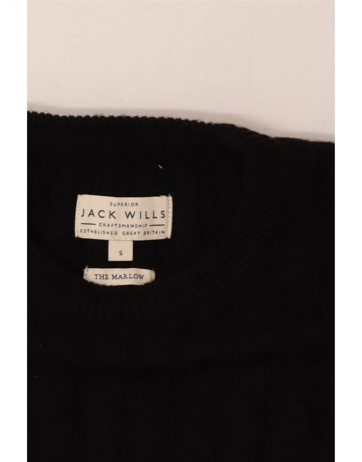 Jack Wills Suéter masculino com gola redonda pequeno preto