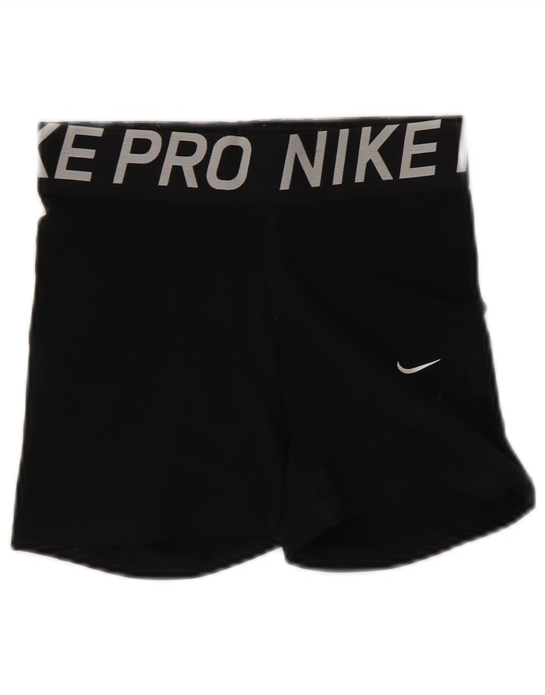 Shorts esportivos gráficos femininos NIKE Dri Fit UK 8 pequenos pretos de poliéster