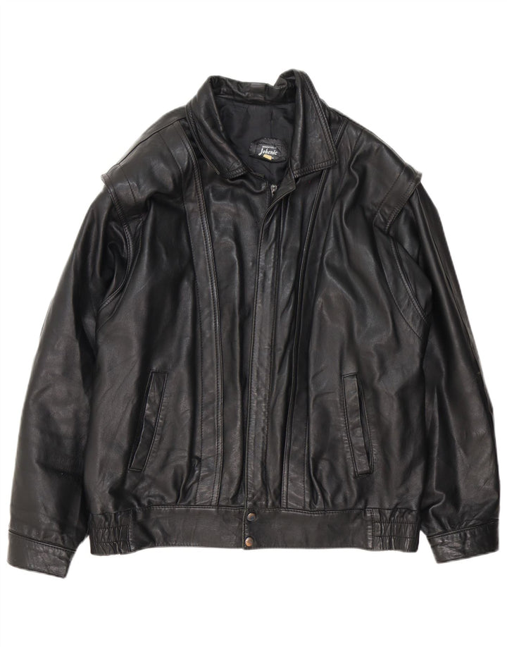 Jaqueta de couro masculina VINTAGE UK 40 grande couro preto