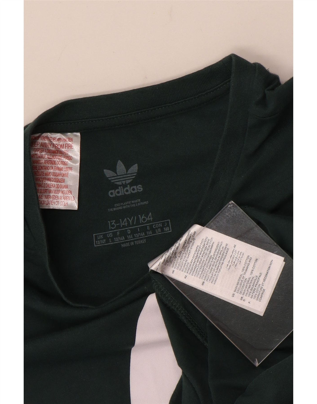 Camiseta Adidas Meninos Graphic Top 13-14 Anos Algodão Verde