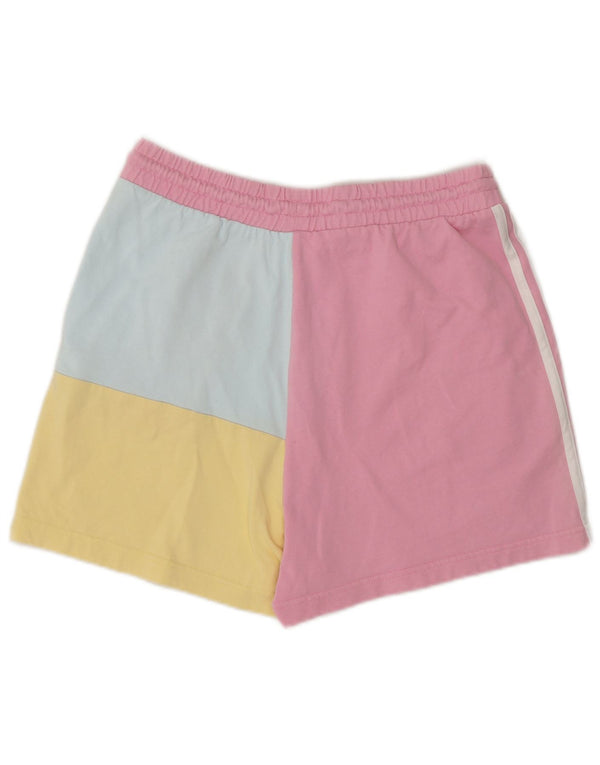 Adidas Womens Sport Shorts UK 8/10 Pequeno Multicolorido Colorblock Algodão