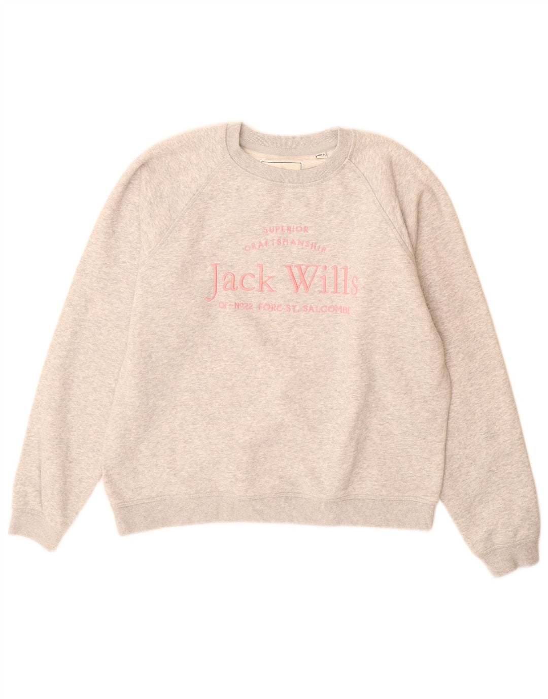 Suéter gráfico feminino Jack Wills Reino Unido 12 cinza médio manchado
