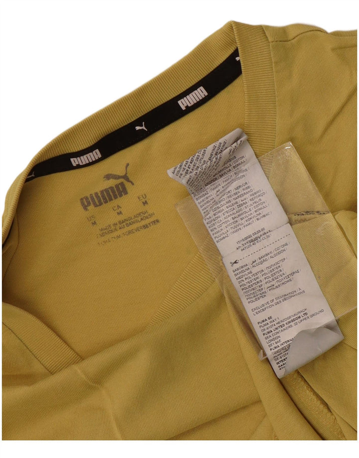 Puma Camiseta Masculina Top Médio Algodão Amarelo
