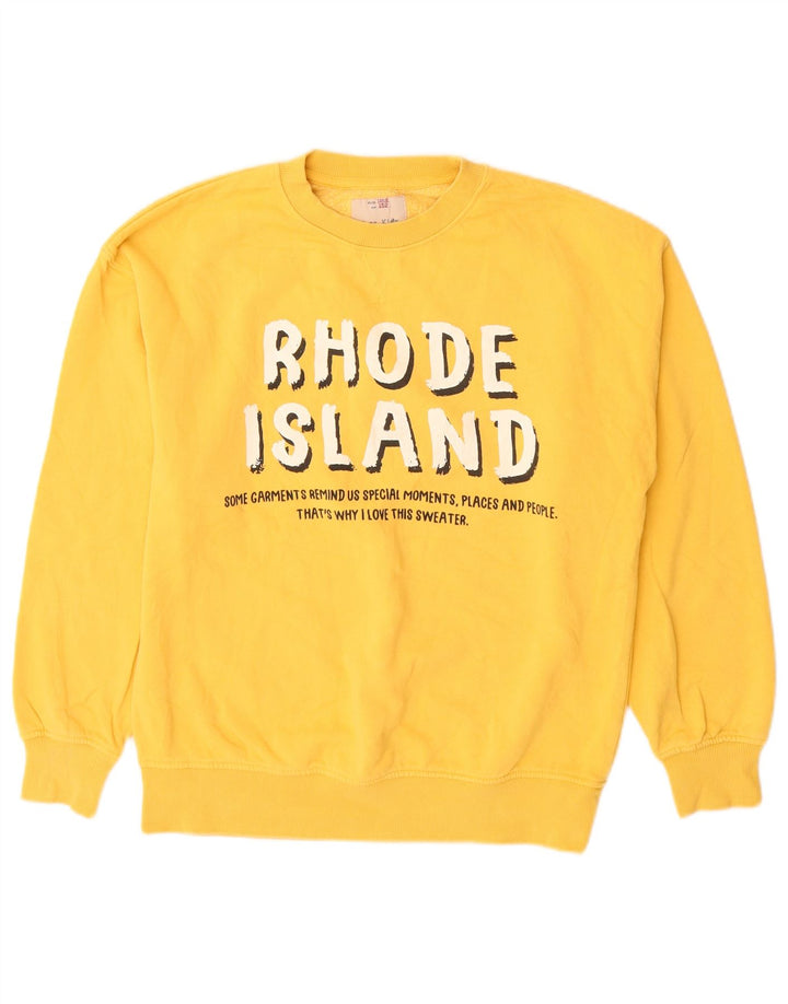 Zara Boys Graphic Sweatshirt Jumper 11-12 Anos Algodão Amarelo