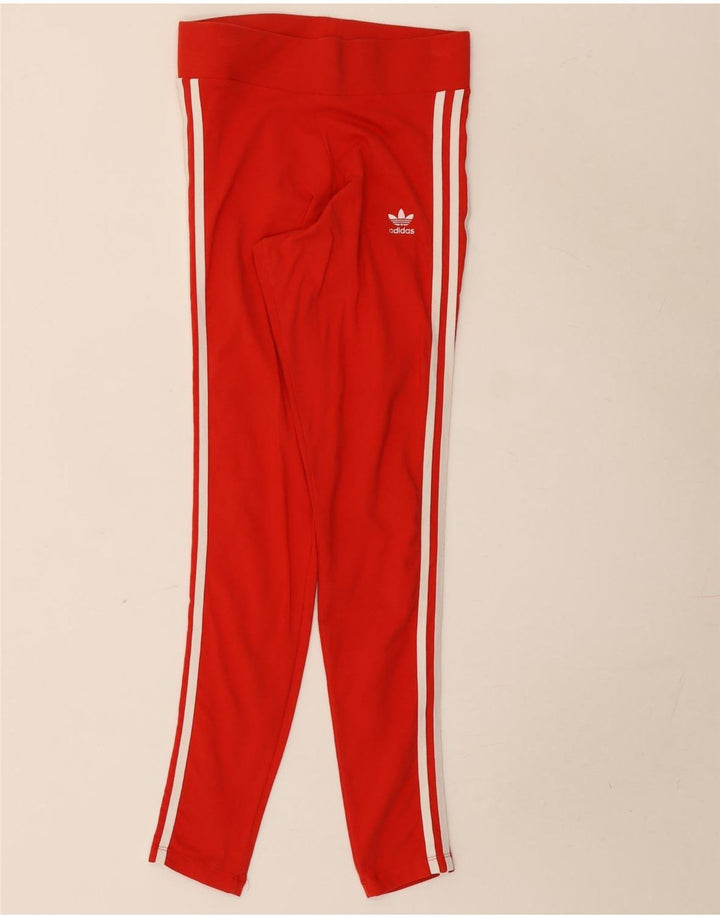 Leggings Adidas Femininas UK 10 Pequenas Algodão Vermelho