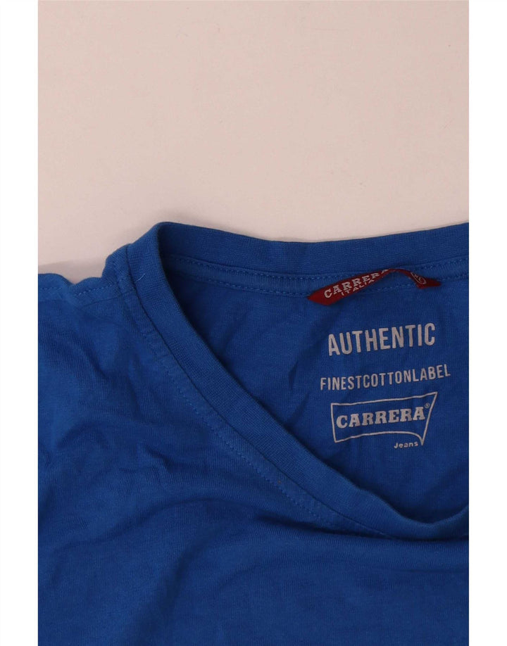Camiseta gráfica masculina Carrera Top XL algodão azul