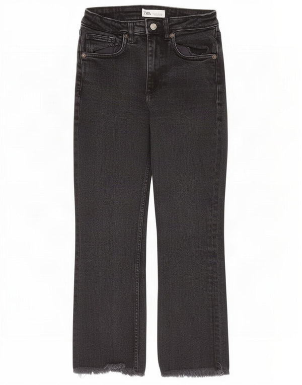 Calça jeans reta feminina Zara EU 36 XS W26 L24 preta