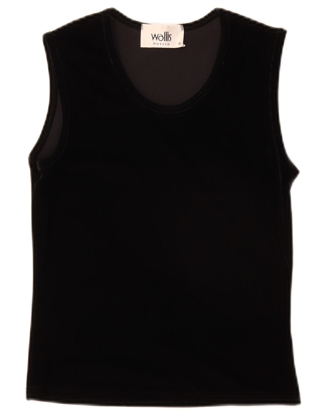 Wallis Womens Petite Velour Vest Top UK 8 Pequeno Poliéster Preto