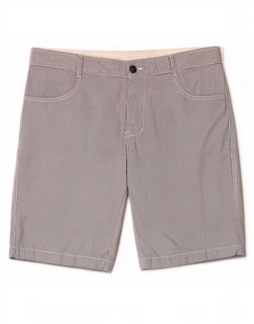 Benetton Masculino Casual Shorts IT 48 Médio W38 Listrado Azul