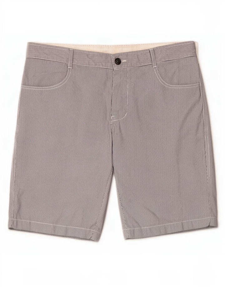 Benetton Masculino Casual Shorts IT 48 Médio W38 Listrado Azul