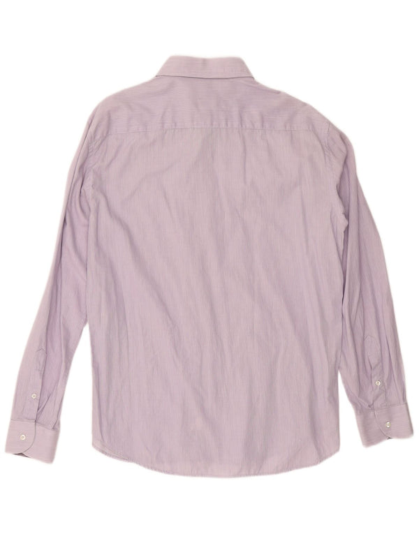 Camisa masculina ROCCOBAROCCO de algodão listrado roxo médio