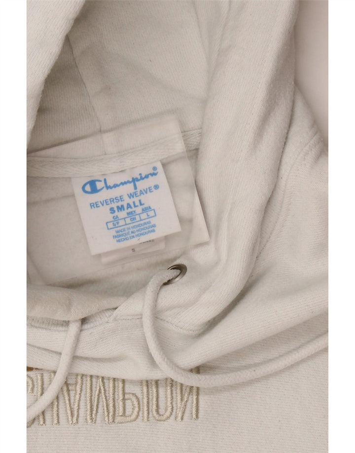 CHAMPION Suéter feminino com capuz grande e tecido reverso Reino Unido 10 pequeno branco