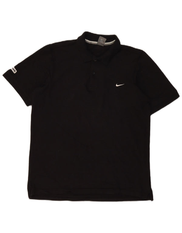 Camisa polo gráfica masculina Nike UK 42/44 grande algodão preto