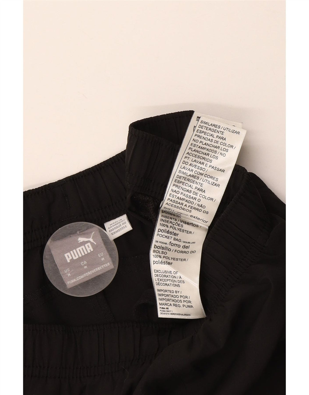 Shorts esportivos gráficos masculinos Puma médio preto poliéster