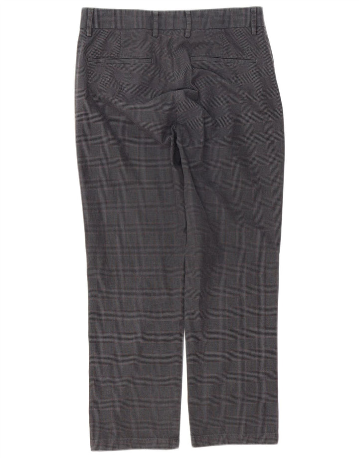 Calça masculina cortada reta DOCKERS W31 L25 algodão xadrez cinza