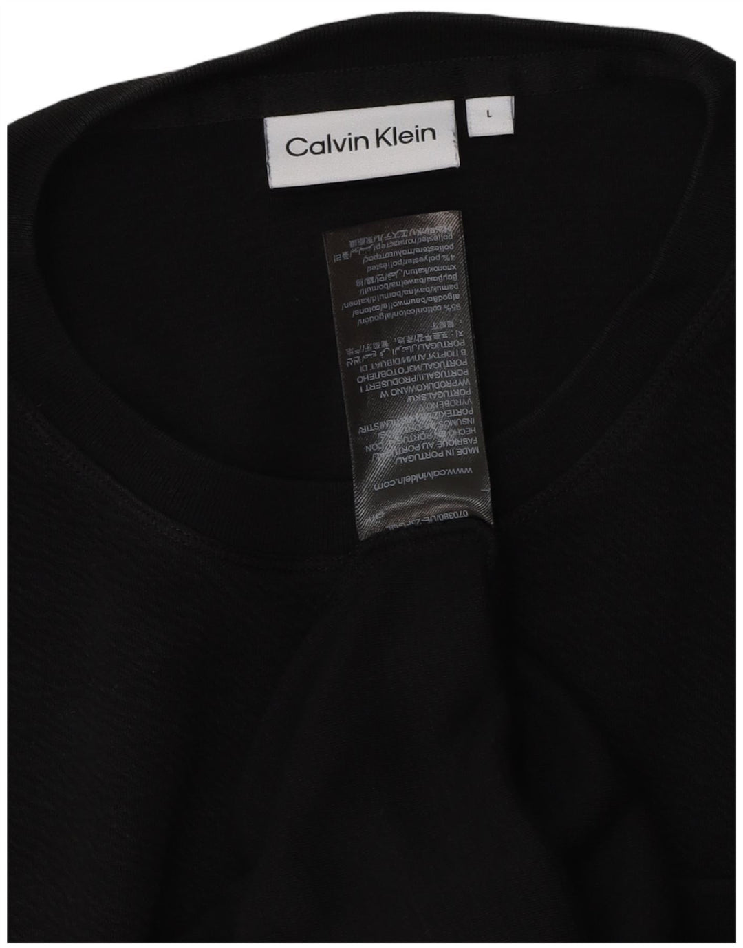 Camiseta masculina Calvin Klein grande algodão preto