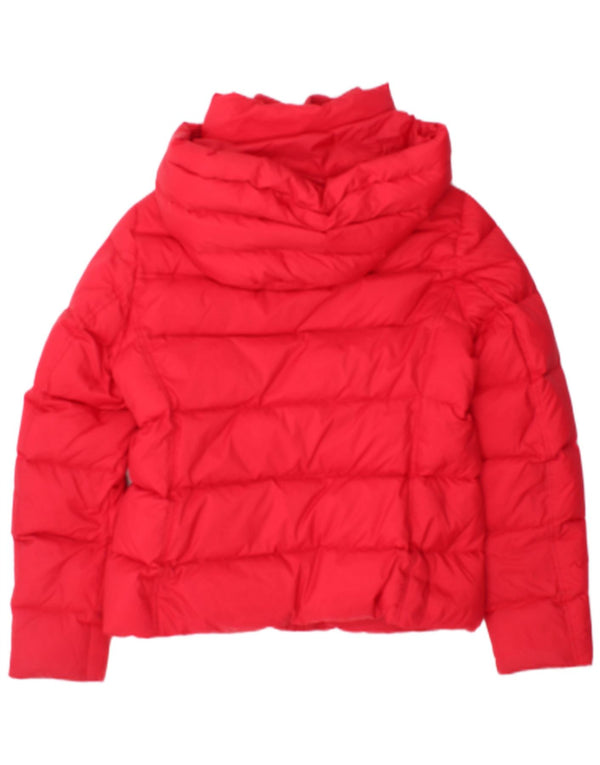 Jaqueta acolchoada com capuz feminina Tommy Hilfiger Reino Unido 14 algodão vermelho médio