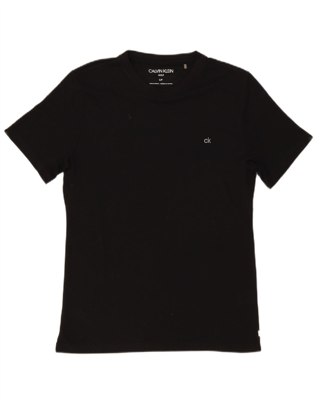CALVIN KLEIN Mens Golf T-Shirt Top Pequeno Poliéster Preto