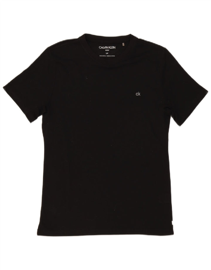 CALVIN KLEIN Mens Golf T-Shirt Top Pequeno Poliéster Preto