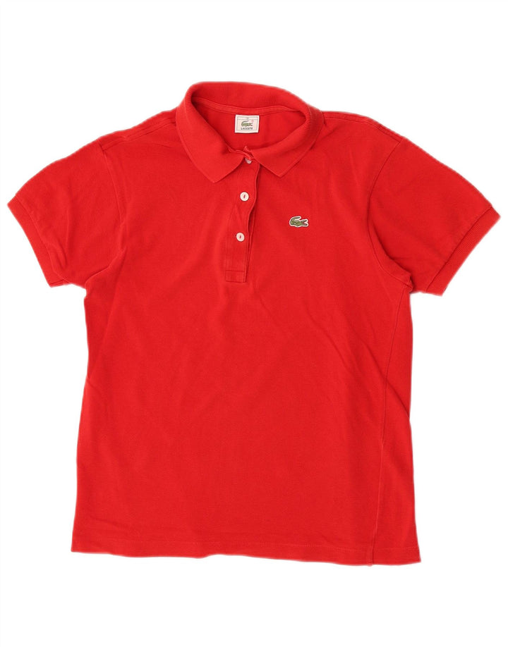 Camisa polo feminina Lacoste tamanho 38 algodão vermelho médio