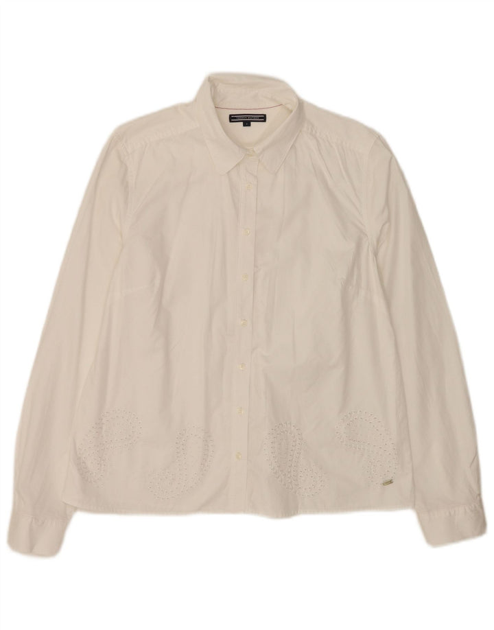 Camisa feminina Tommy Hilfiger EUA 8 médio branco