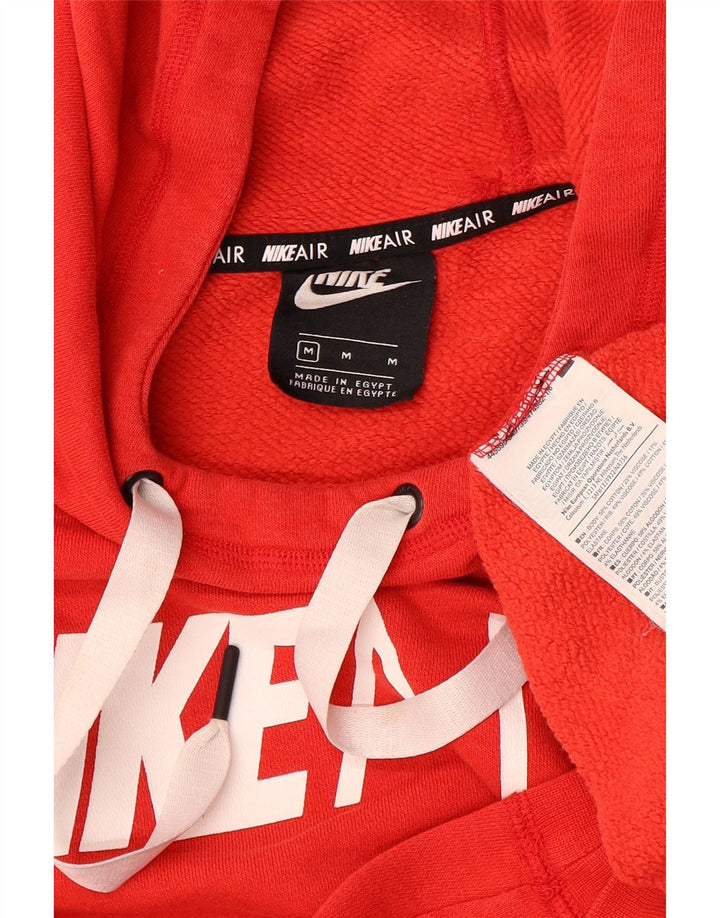 NIKE feminino oversized gráfico moletom com capuz UK 14 médio algodão vermelho