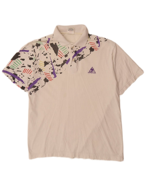 Camisa pólo VINTAGE para meninos 15-16 anos médio branco camuflado algodão