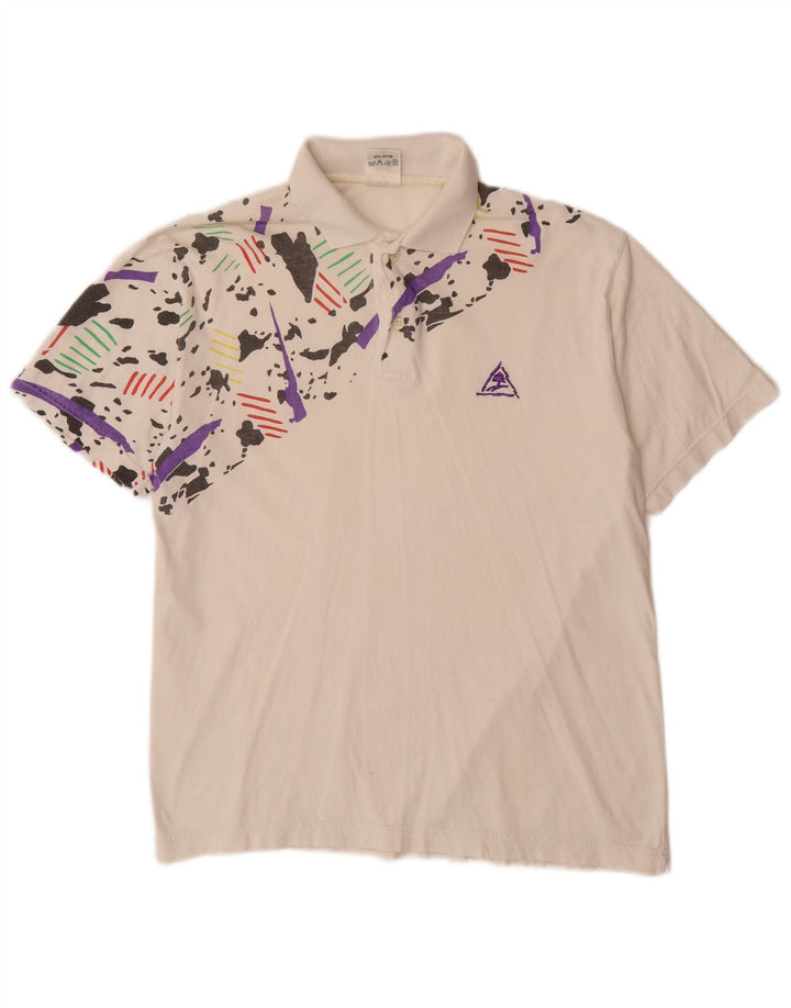 Camisa pólo VINTAGE para meninos 15-16 anos médio branco camuflado algodão