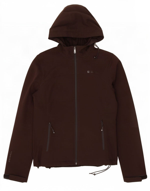 Jaqueta corta-vento feminina com capuz Mountain Warehouse UK 12 marrom médio