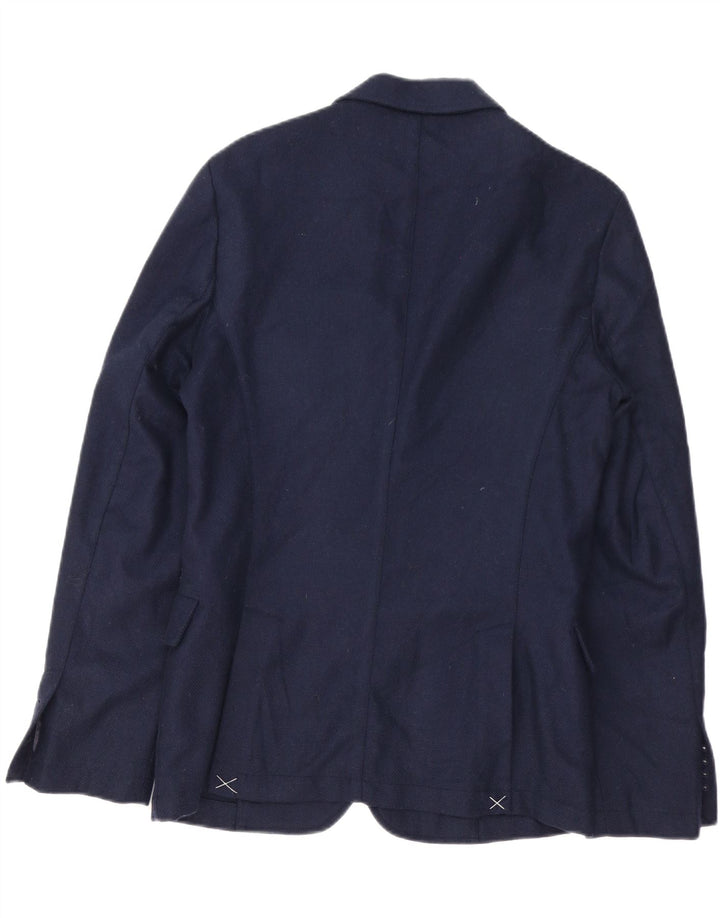 Trussardi Jeans Jaqueta blazer masculina de 2 botões IT 48 Médio Azul Marinho